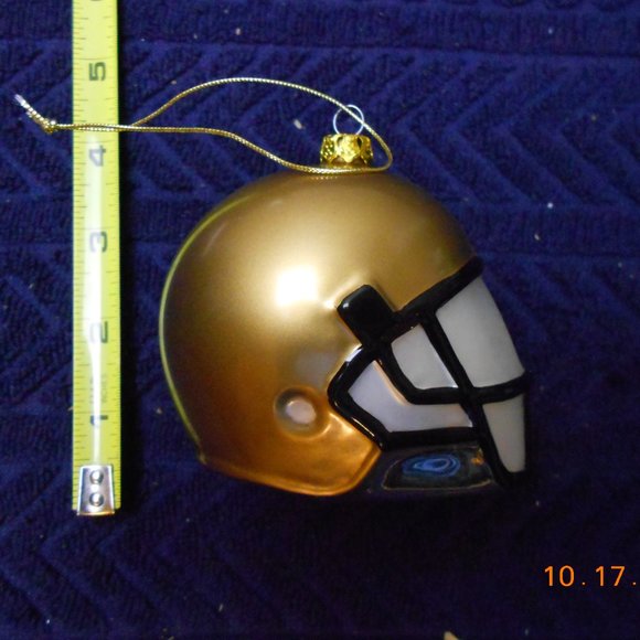 Georgia Tech Glass Football Helmet Christmas Tree Ornament mouth blown - Picture 3 of 7